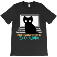 Funny Cat Programmer Code Writer Programming Codin T-shirt | Artistshot