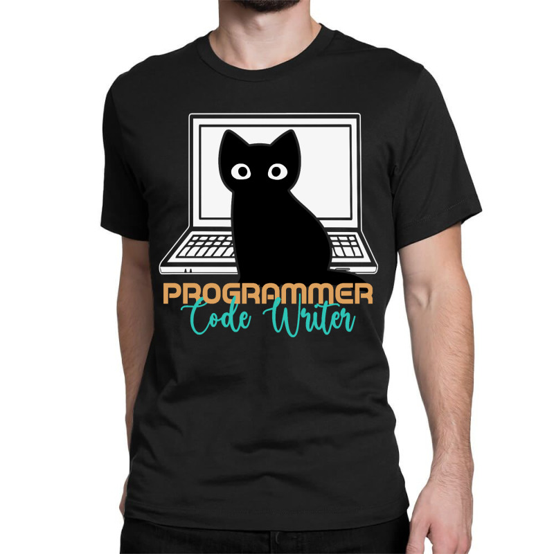 Funny Cat Programmer Code Writer Programming Codin Classic T-shirt | Artistshot