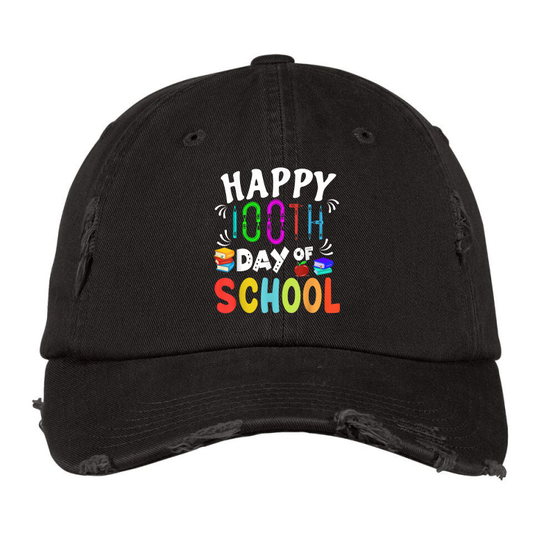 Happy 100th Day Of School Teacher Or Student Costumes Books T Shirt Vintage Cap | Artistshot