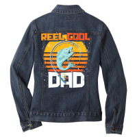 Fishing T  Shirt Fisherman Angle Fish Fathers Day Cool Dad Funny Fishi Ladies Denim Jacket | Artistshot