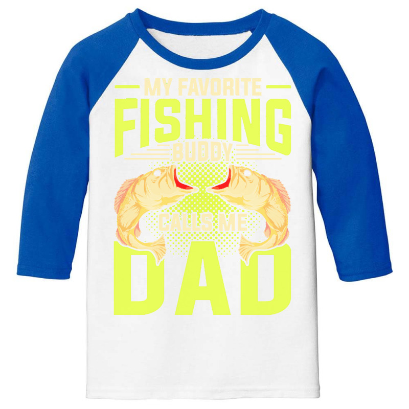 Fishing T  Shirt Fisherman Fathers Day Angling Fish Funny Dad Fishing Youth 3/4 Sleeve by cardinalsmelt | Artistshot