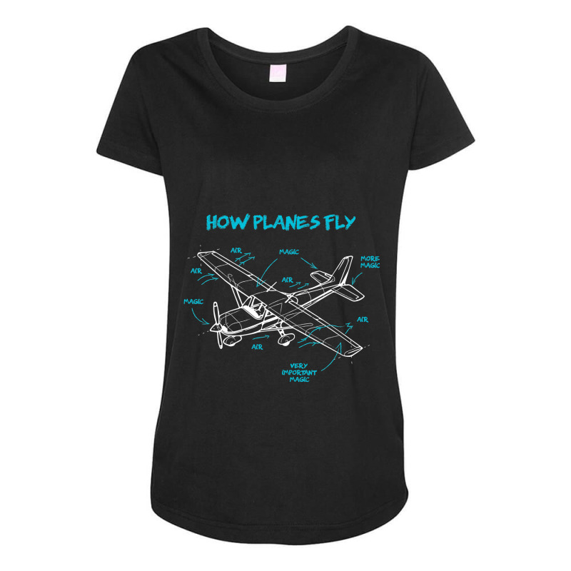 How Planes Fly Funny Aviation Gift Rc Plane Pilot Maternity Scoop Neck T-shirt by VictorCruz | Artistshot