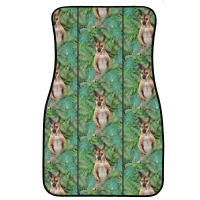 Big Palm Leaves Pattern Blue Color T  Shirt Wallaby Jungle Leaves Mons Front Car Mat | Artistshot