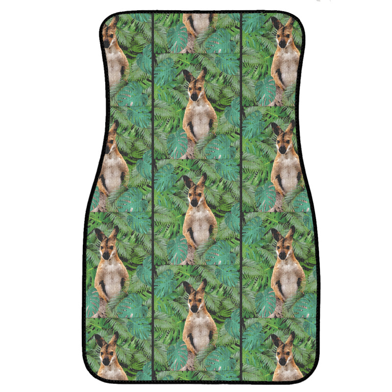 Big Palm Leaves Pattern Blue Color T  Shirt Wallaby Jungle Leaves Mons Front Car Mat | Artistshot