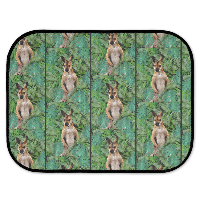 Big Palm Leaves Pattern Blue Color T  Shirt Wallaby Jungle Leaves Mons Rear Car Mat | Artistshot