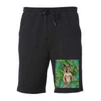 Big Palm Leaves Pattern Blue Color T  Shirt Wallaby Jungle Leaves Mons Fleece Short | Artistshot