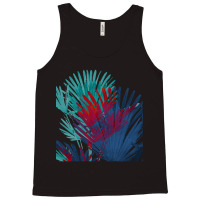 Big Palm Leaves Pattern Blue Color T  Shirtpalm Leaves Pattern Blue Co Tank Top | Artistshot