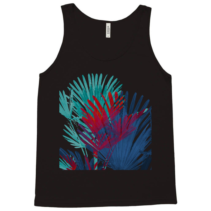 Big Palm Leaves Pattern Blue Color T  Shirtpalm Leaves Pattern Blue Co Tank Top | Artistshot