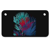 Big Palm Leaves Pattern Blue Color T  Shirtpalm Leaves Pattern Blue Co Motorcycle License Plate | Artistshot