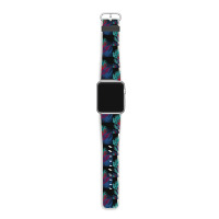 Big Palm Leaves Pattern Blue Color T  Shirtpalm Leaves Pattern Blue Co Apple Watch Band | Artistshot