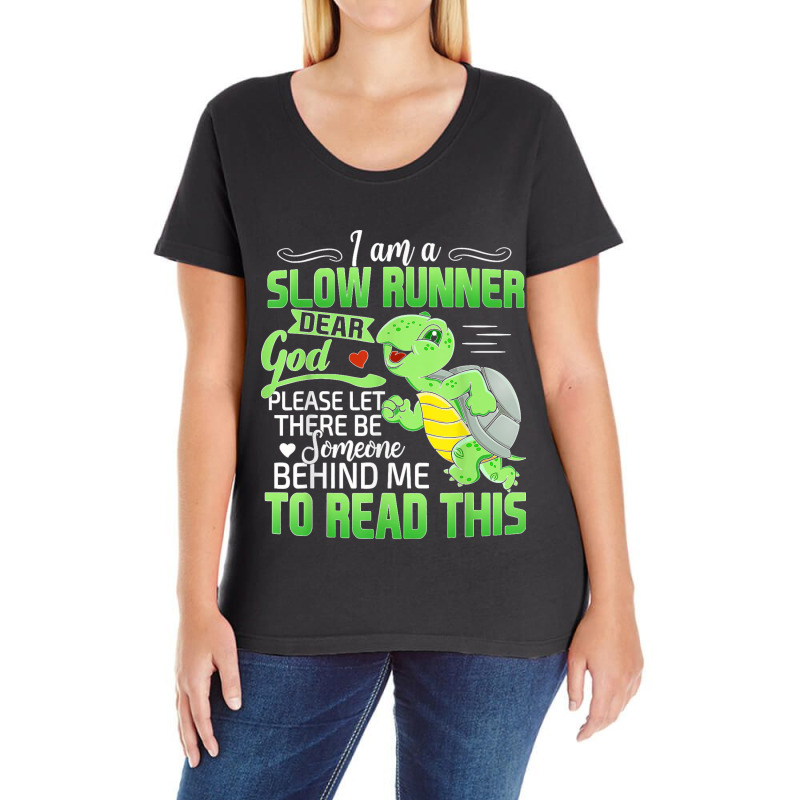 I Am A Slow Runner Vintage Turtle Lover Running Marathon Ladies Curvy T-Shirt by CharlesLCross | Artistshot