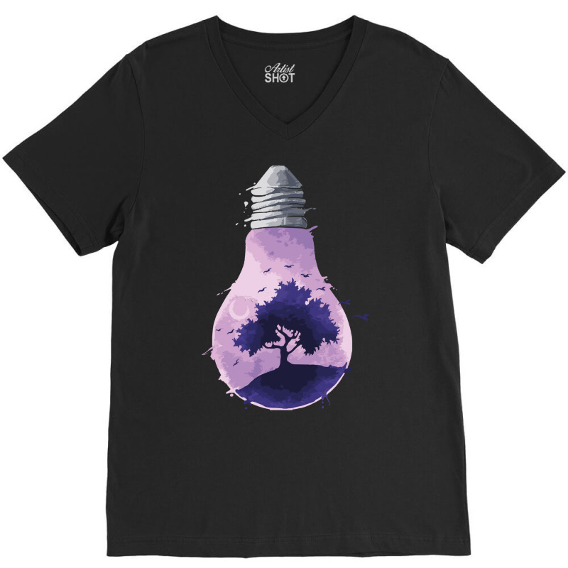 Bulb Of Light T  Shirt Bulb Of Light   Purple Nature T  Shirt V-neck Tee | Artistshot