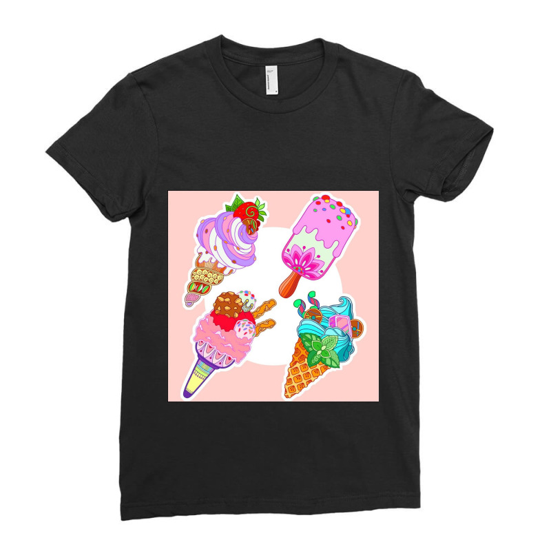 Ice Cream Day Ladies Fitted T-Shirt by Artango | Artistshot