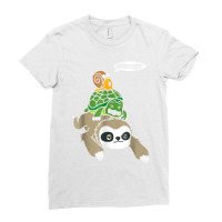 Sloth Turtle Snail Animal Running Wildlife Slowly Ladies Fitted T-shirt | Artistshot