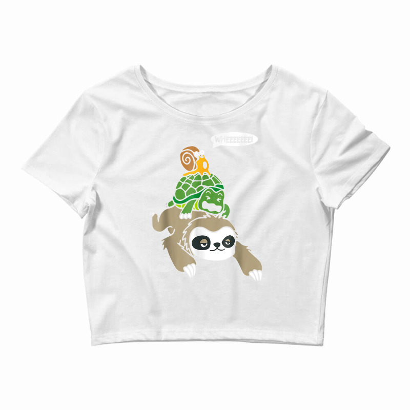 Sloth Turtle Snail Animal Running Wildlife Slowly Crop Top by CharlesLCross | Artistshot