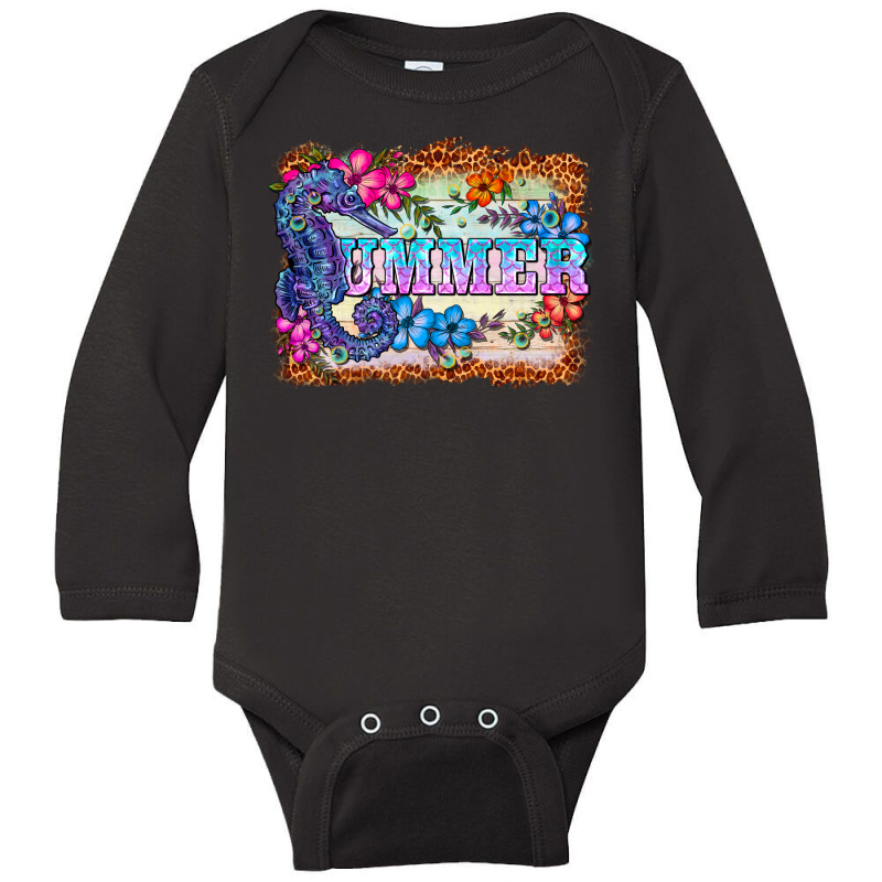 Seahorse Summer Long Sleeve Baby Bodysuit | Artistshot