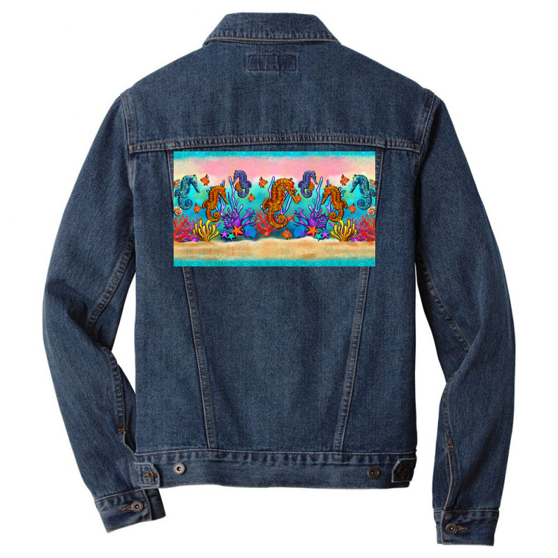 Seahorse Under The Sea Cup Men Denim Jacket | Artistshot