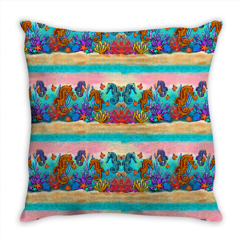 Seahorse Under The Sea Cup Throw Pillow | Artistshot