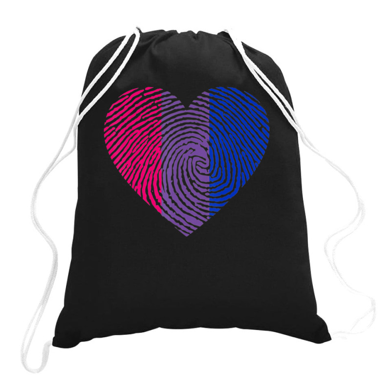 Bisexual Heart Fingerprint Bisexual Pride Month Lgbt Drawstring Bags by MarkRodriguez | Artistshot