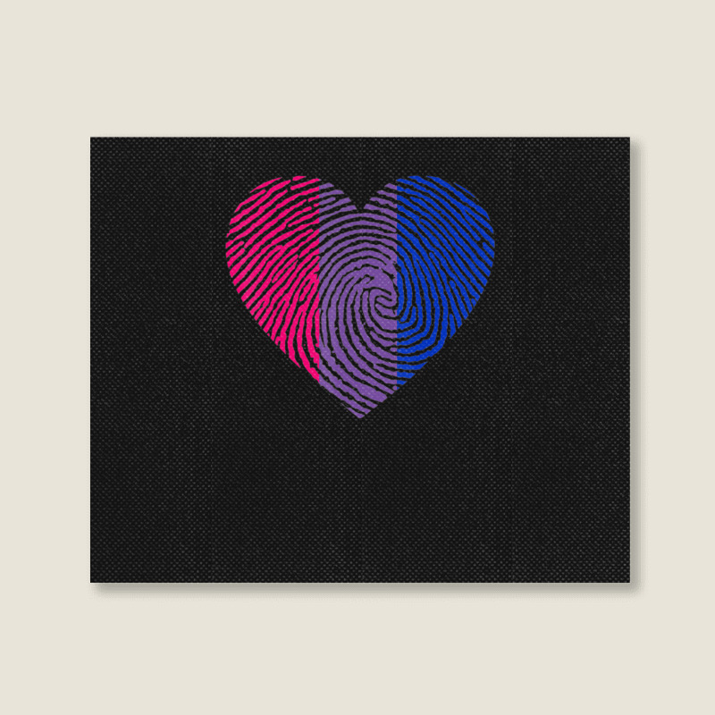 Bisexual Heart Fingerprint Bisexual Pride Month Lgbt Landscape Canvas Print by MarkRodriguez | Artistshot