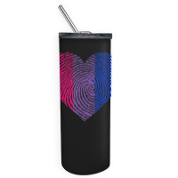 Bisexual Heart Fingerprint Bisexual Pride Month Lgbt Skinny Tumbler | Artistshot