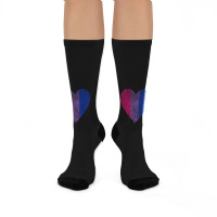 Bisexual Heart Fingerprint Bisexual Pride Month Lgbt Crew Socks | Artistshot