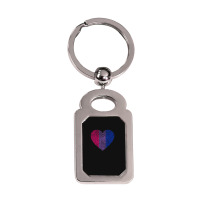 Bisexual Heart Fingerprint Bisexual Pride Month Lgbt Silver Rectangle Keychain | Artistshot