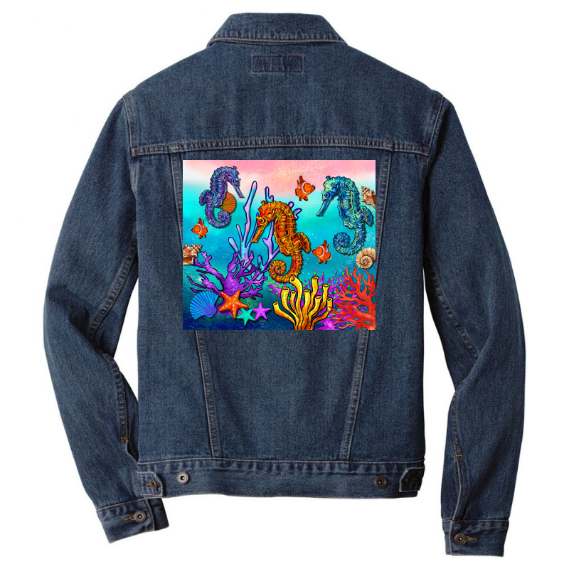 Seahorse Under The Sea Tumbler Men Denim Jacket | Artistshot