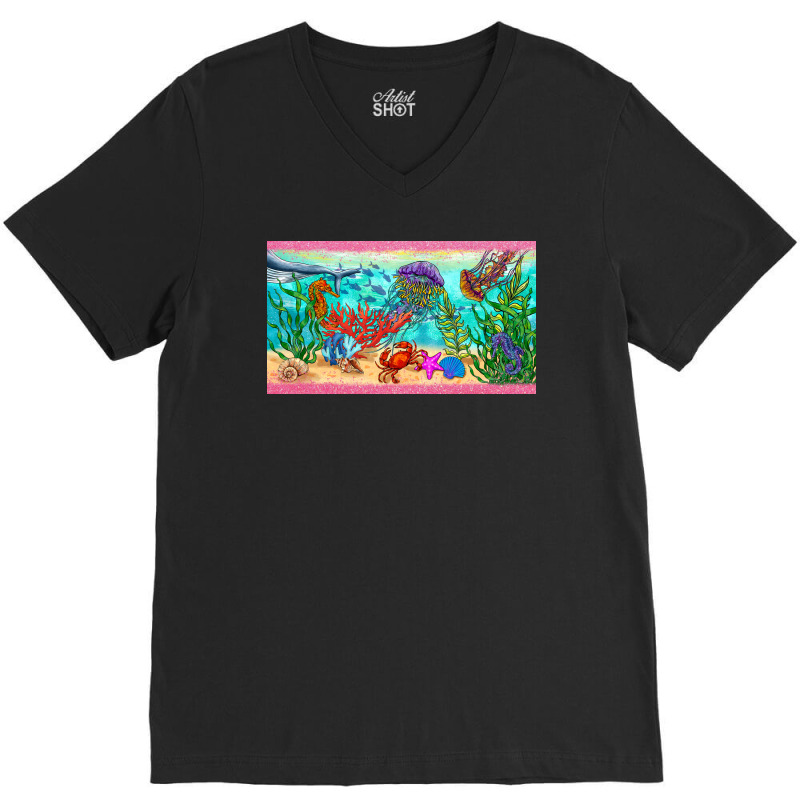 Under The Sea And Sea Creatures   Cup V-neck Tee | Artistshot