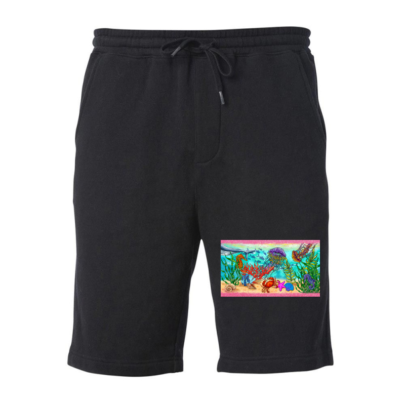 Under The Sea And Sea Creatures   Cup Fleece Short | Artistshot