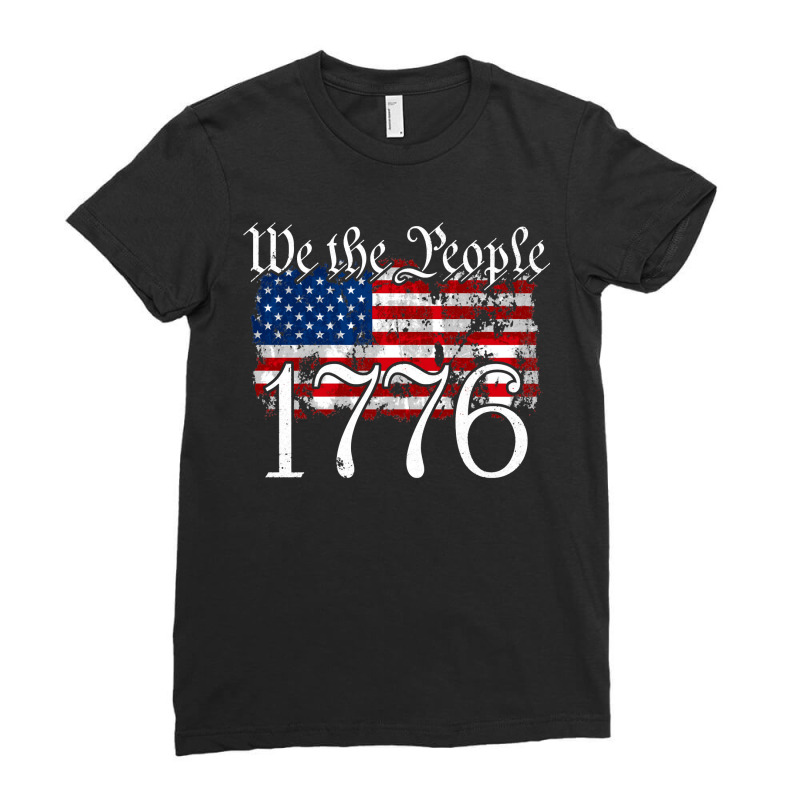 We The People 1776 U.s. Constitution Freedom American Flag Pullover Ho Ladies Fitted T-Shirt by time5803 | Artistshot