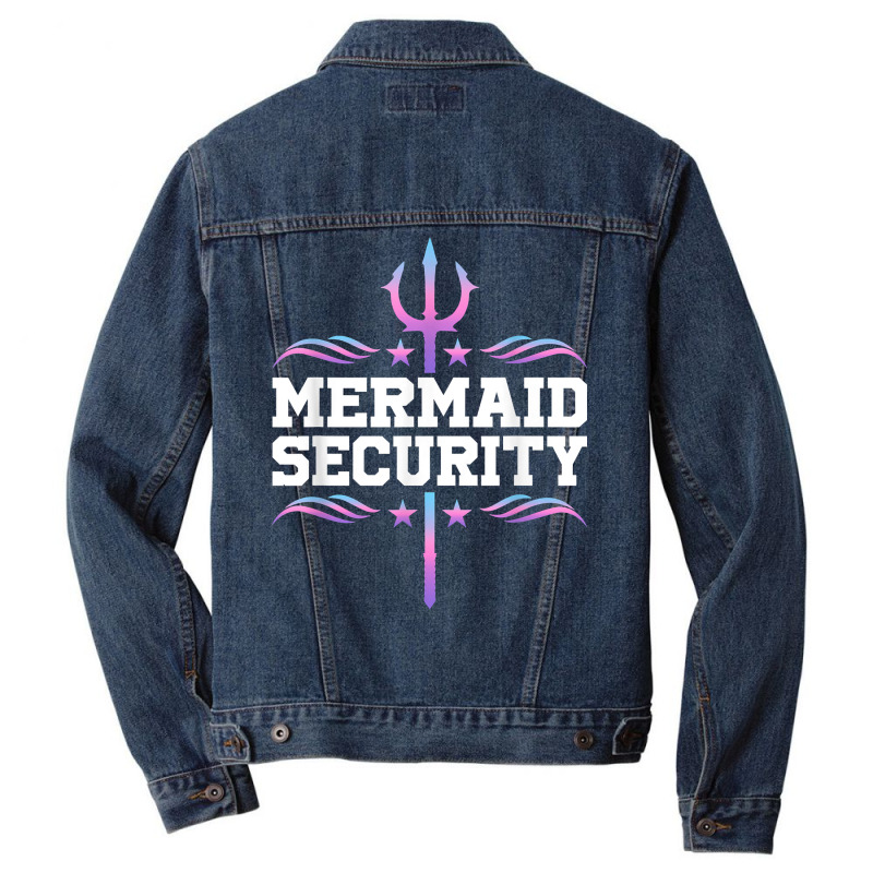 Mermaid Security Tees Mens Boys Swimmer Dad Merdad Trident T Shirt Men Denim Jacket | Artistshot