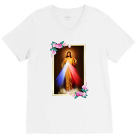 Divine Mercy Jesus Christ, Sacred Heart Of Jesus Gift T Shirt V-neck Tee | Artistshot