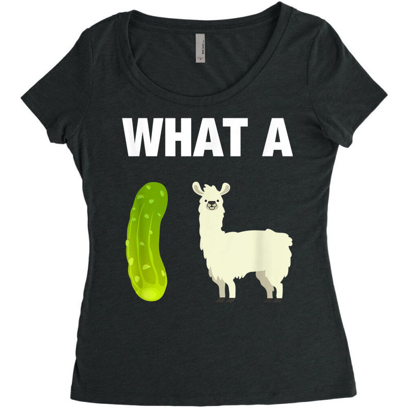 Funny Llama Lover Pun T Shirt What A Dill Llama (dilemma) Women's Triblend Scoop T-shirt by adrienskradski | Artistshot