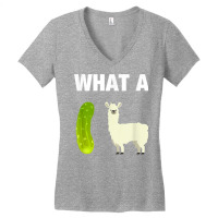 Funny Llama Lover Pun T Shirt What A Dill Llama (dilemma) Women's V-neck T-shirt | Artistshot