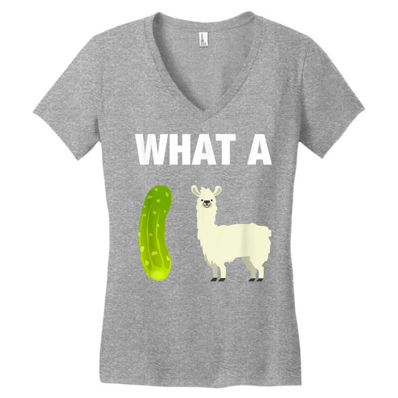 Funny Llama Lover Pun T Shirt What A Dill Llama (dilemma) Women's V-Neck T-Shirt by adrienskradski | Artistshot