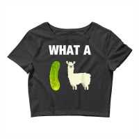 Funny Llama Lover Pun T Shirt What A Dill Llama (dilemma) Crop Top | Artistshot