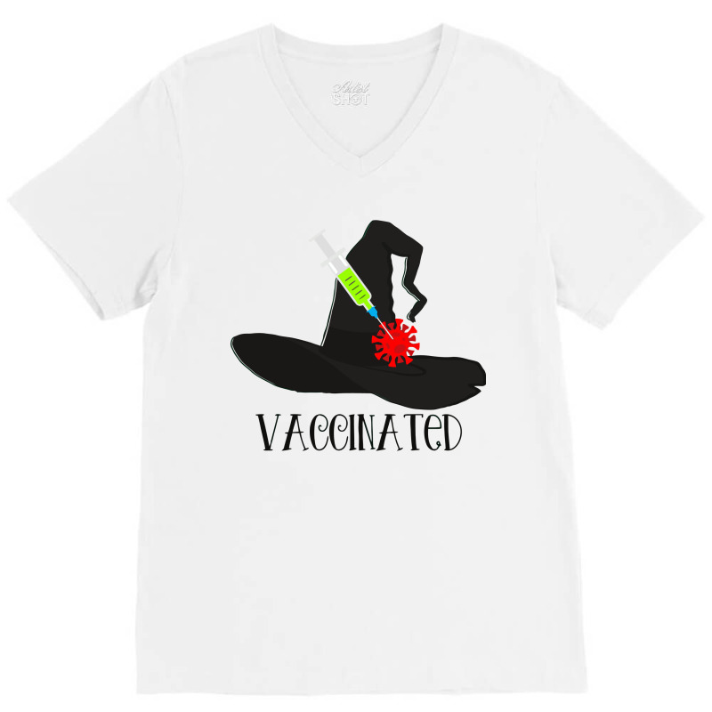 Vaccinated Witch V-Neck Tee by QuickPick09 | Artistshot