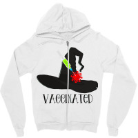 Vaccinated Witch Zipper Hoodie | Artistshot