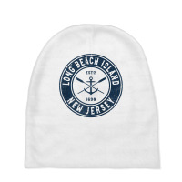 Long Beach Island New Jersey Nj Vintage Boat Anchor & Oars Raglan Base Baby Beanies | Artistshot