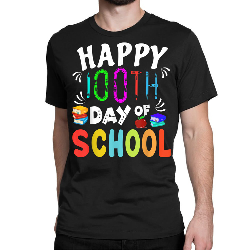 Happy 100th Day Of School Teacher Or Student Costumes Books T Shirt Classic T-shirt | Artistshot