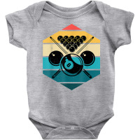 Retro Graphic Pool Billard Snooker Billard Cue 8 Ball Chalk T Shirt Baby Bodysuit | Artistshot