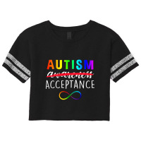 Autism   Red Instead   Acceptance Not Awareness T Shirt Scorecard Crop Tee | Artistshot