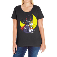 Moonlight Cats Ladies Curvy T-shirt | Artistshot