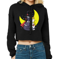 Moonlight Cats Cropped Hoodie | Artistshot