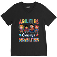 Autism Awareness Boy Abilities Outweigh Disabilities Teacher T Shirt V-neck Tee | Artistshot