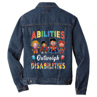 Autism Awareness Boy Abilities Outweigh Disabilities Teacher T Shirt Men Denim Jacket | Artistshot