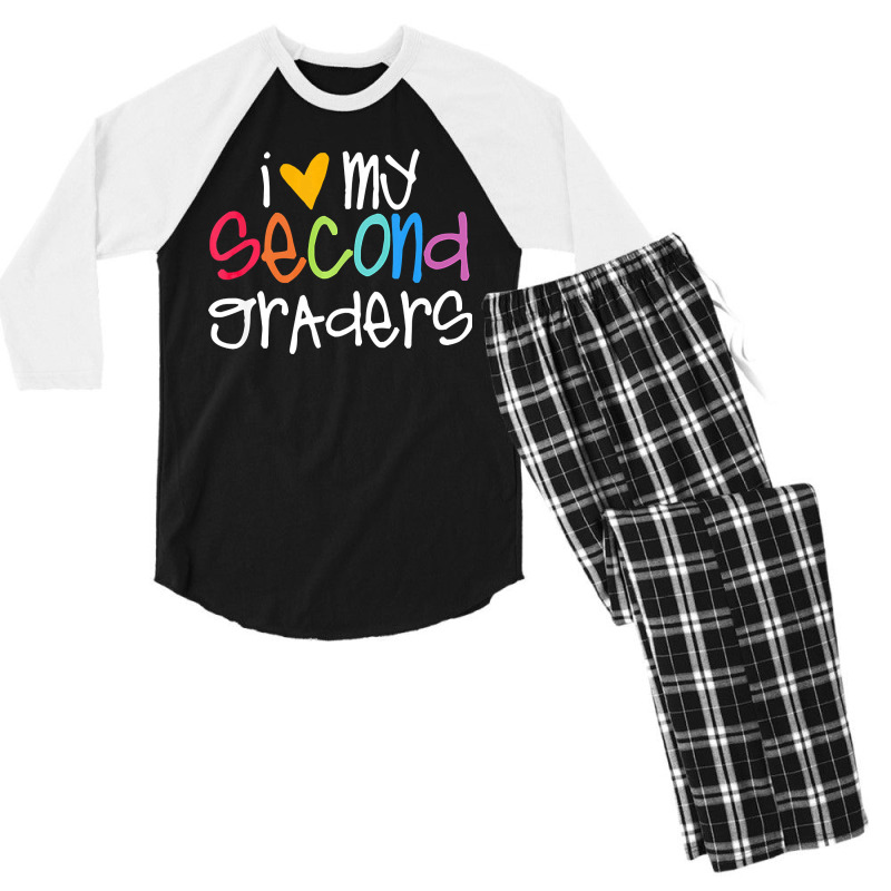 2nd Grade Teacher Shirts I Love My Second Graders Men's 3/4 Sleeve Pajama Set | Artistshot