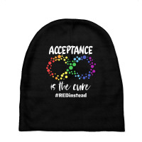 Autism Awareness Wear Red Instead In April 2021 Redinstead T Shirt Baby Beanies | Artistshot