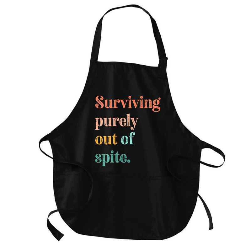 Womens Teens Living Out Of Spite, Surviving Purely Out Of Spite V Neck Medium-length Apron | Artistshot